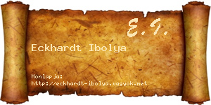 Eckhardt Ibolya névjegykártya